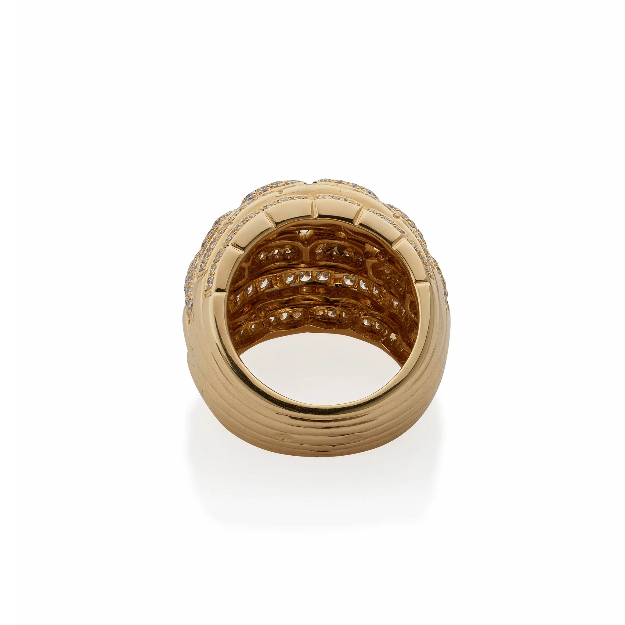 Cartier Paris 18K Gold and Diamond "Maillon Panth??re" Bomb?? Ring