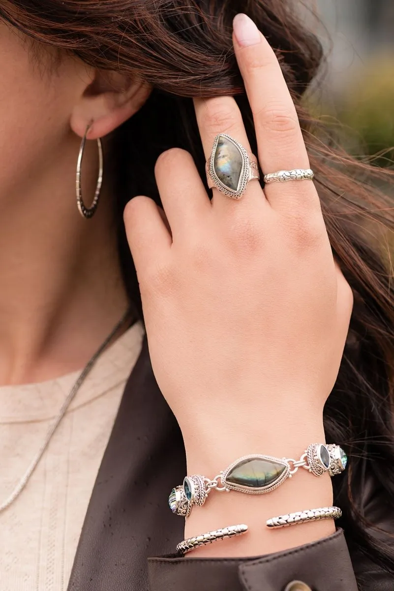 Choose Joy Bracelet? in Labradorite, True Picasso? Mystic Quartz & Swiss Blue Topaz