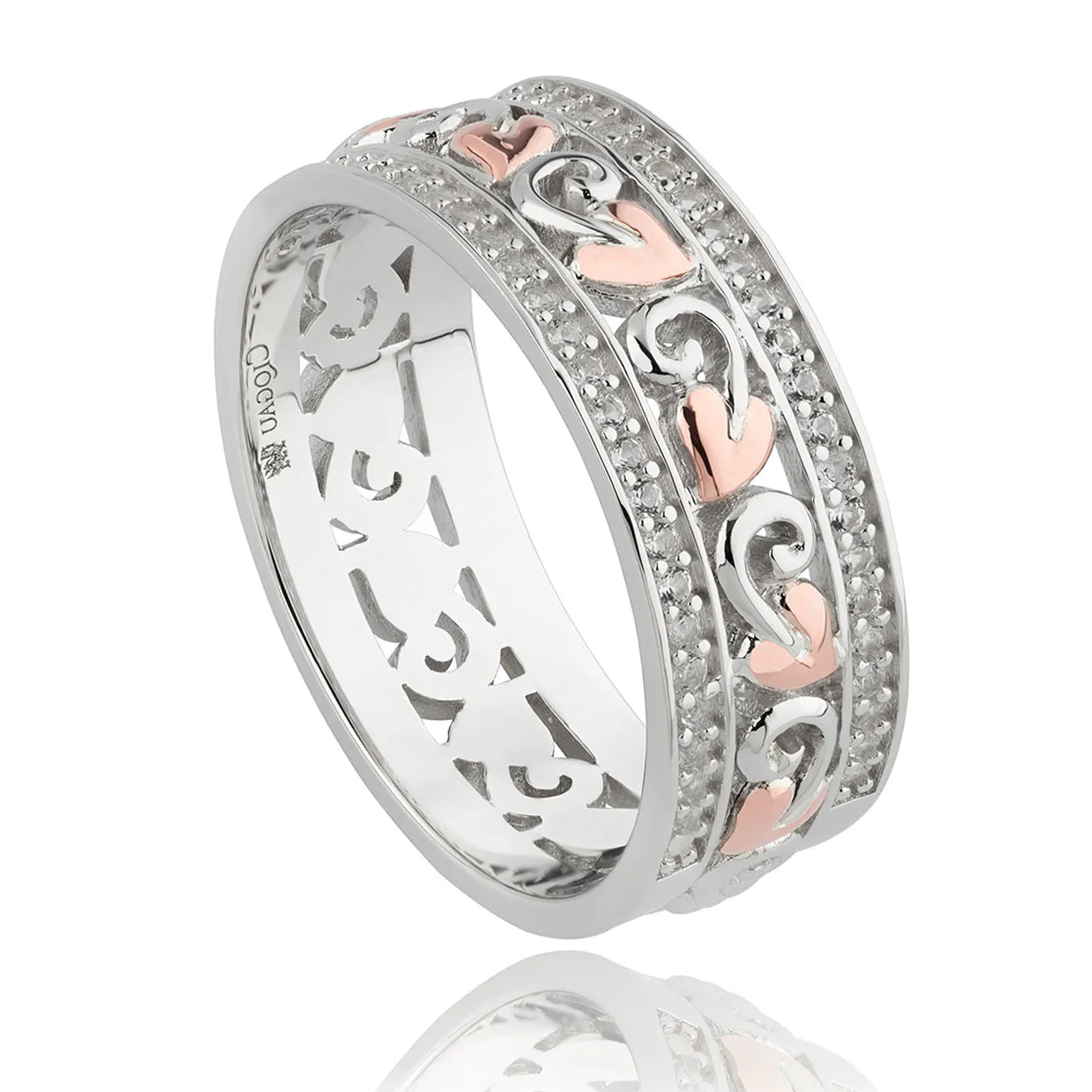 Clogau Tree of Life Sterling Silver Bar Wide Ring D