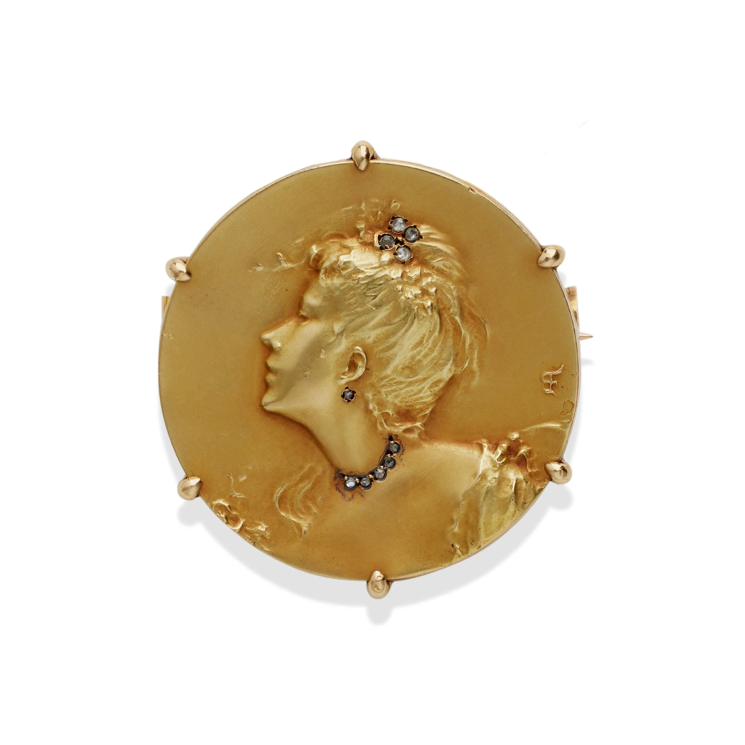 Comte d'Epinay de Briort Art Nouveau Medal-Jewel "Habill??" Pendant Brooch