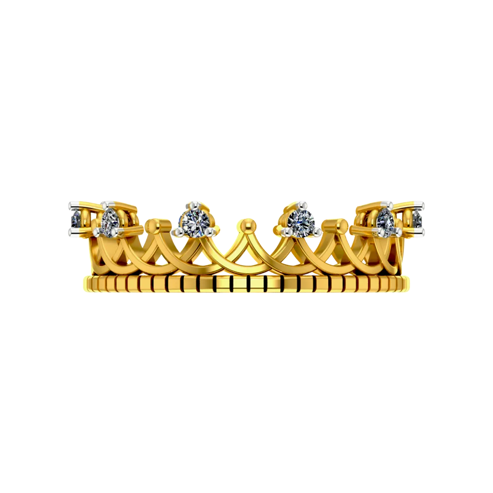 Crown Themed Diamond Gold Ring Design For Any Special Occasion