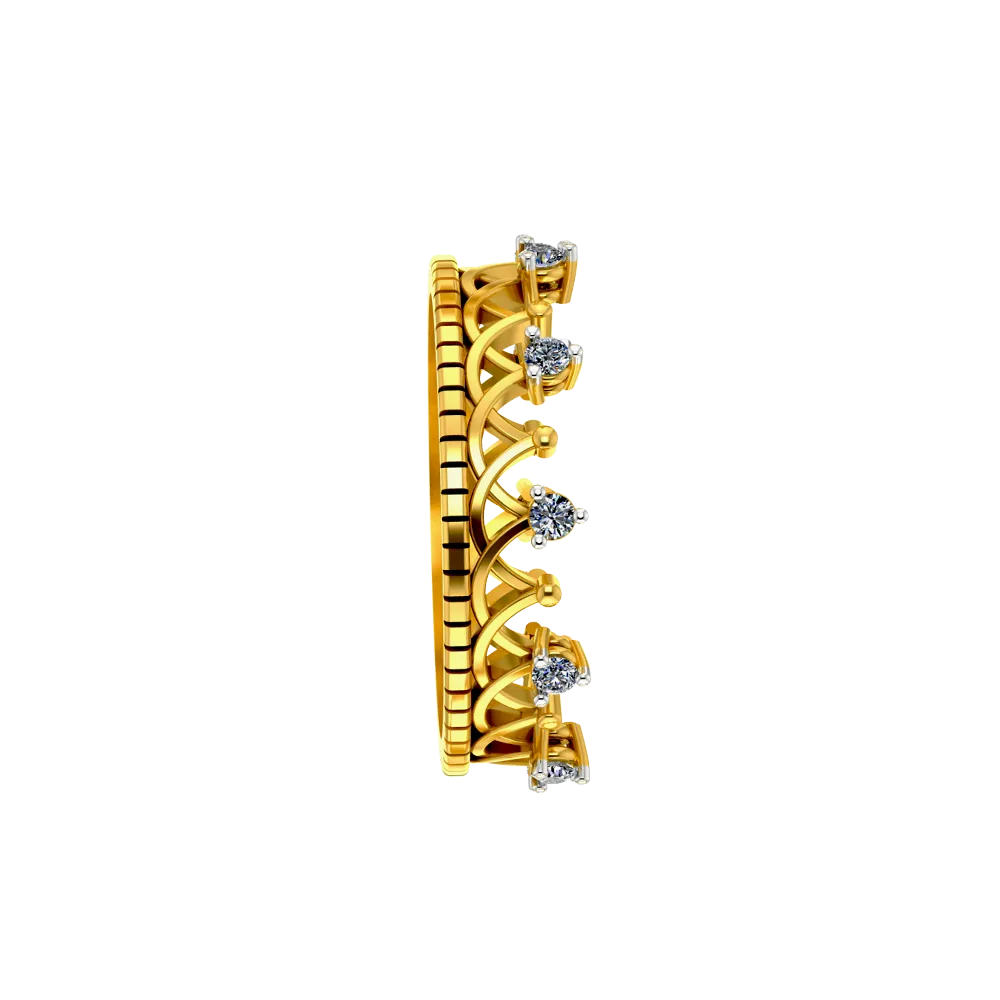 Crown Themed Diamond Gold Ring Design For Any Special Occasion