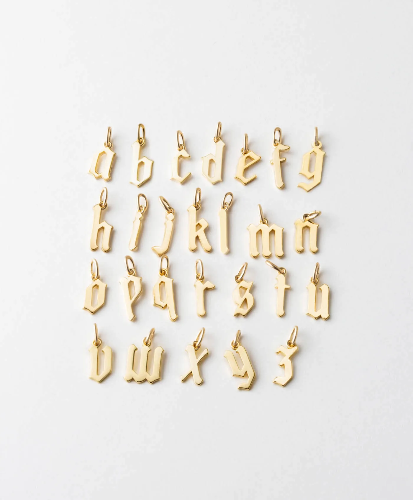 Dainty Gothic Initial Necklace