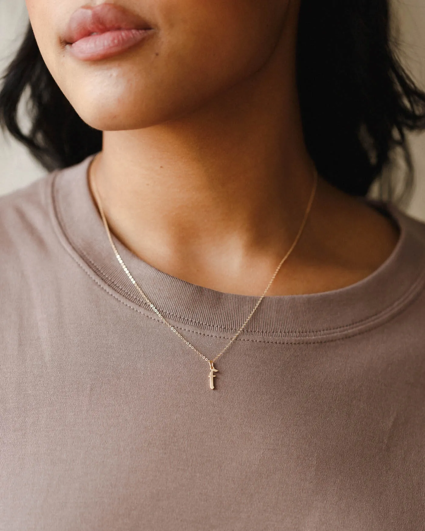 Dainty Gothic Initial Necklace
