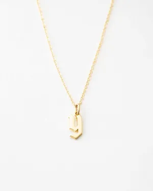 Dainty Gothic Initial Necklace