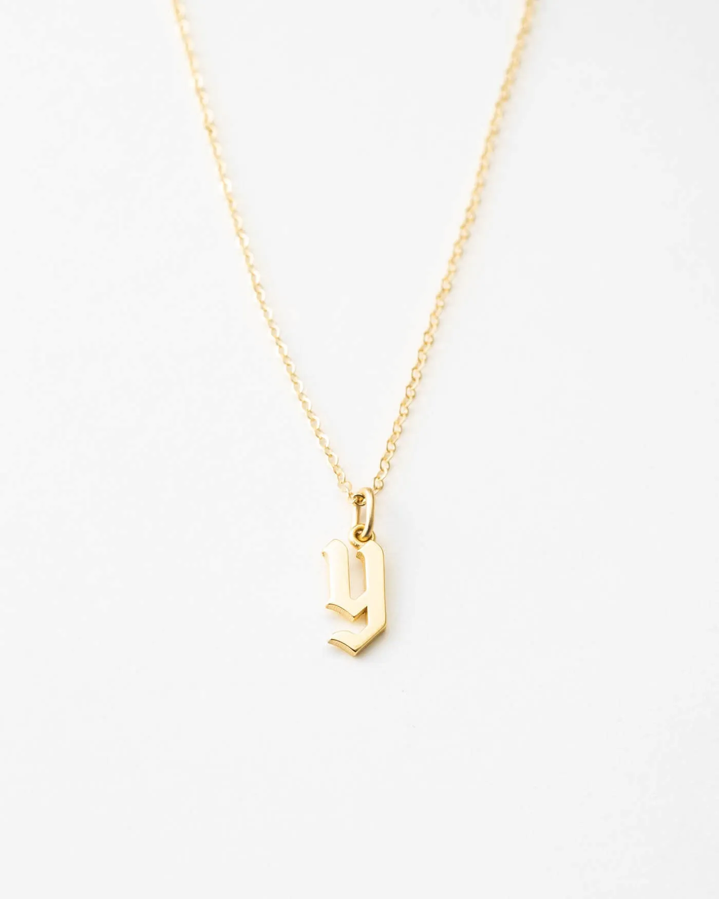 Dainty Gothic Initial Necklace