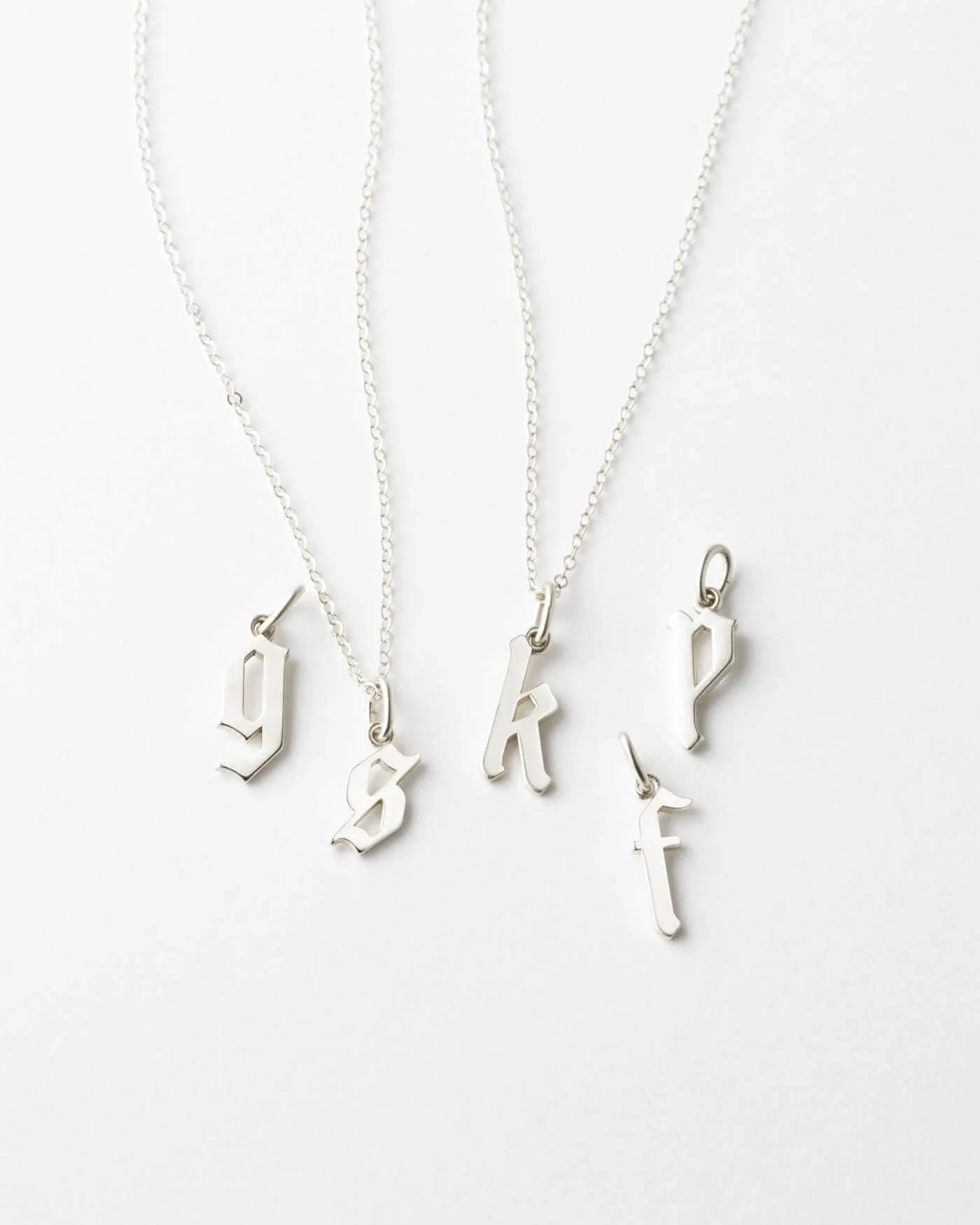 Dainty Gothic Initial Necklace