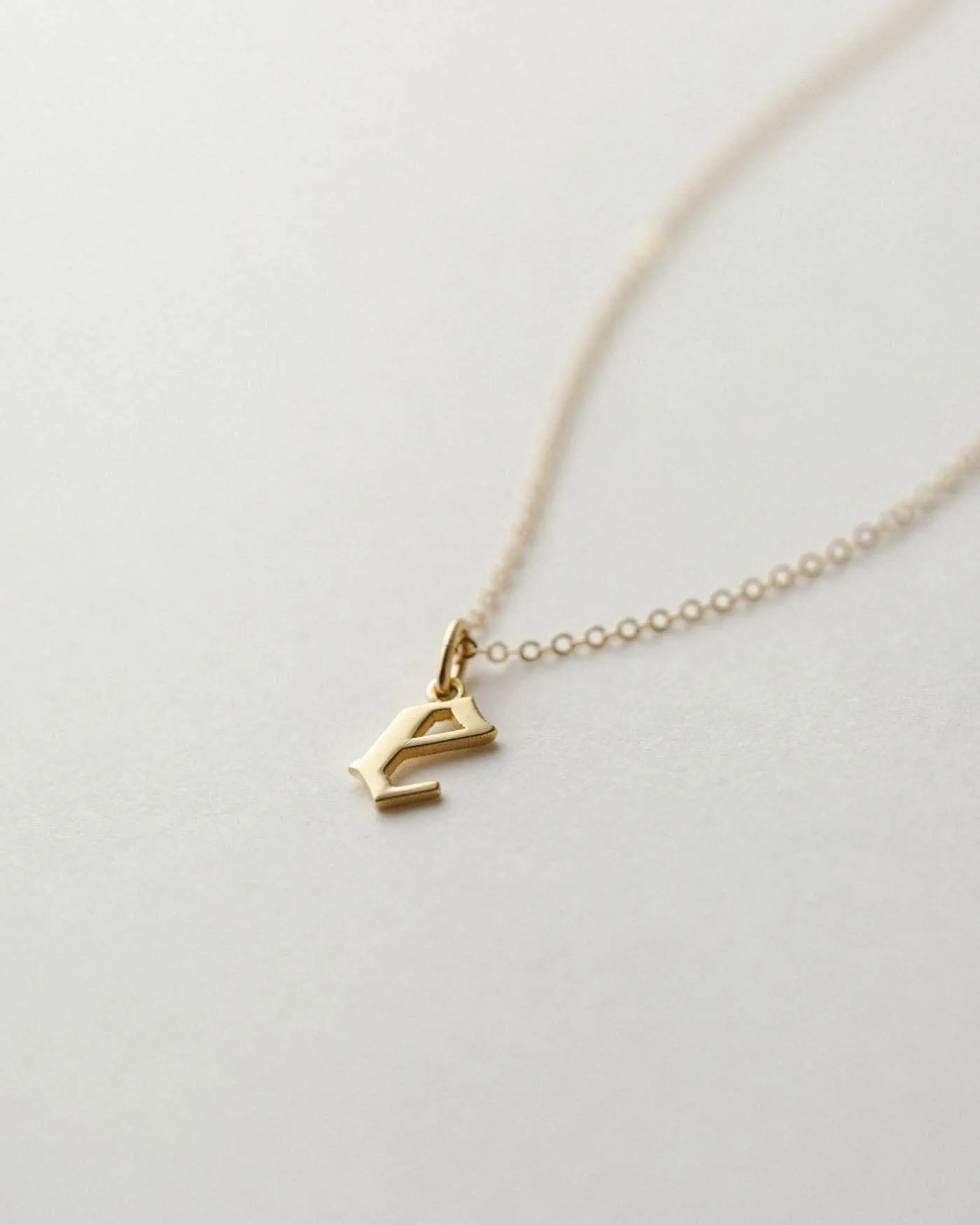 Dainty Gothic Initial Necklace