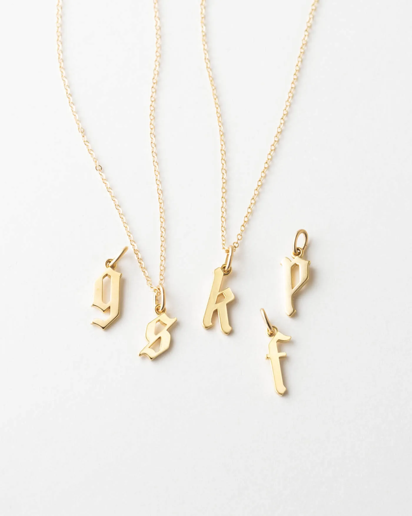 Dainty Gothic Initial Necklace