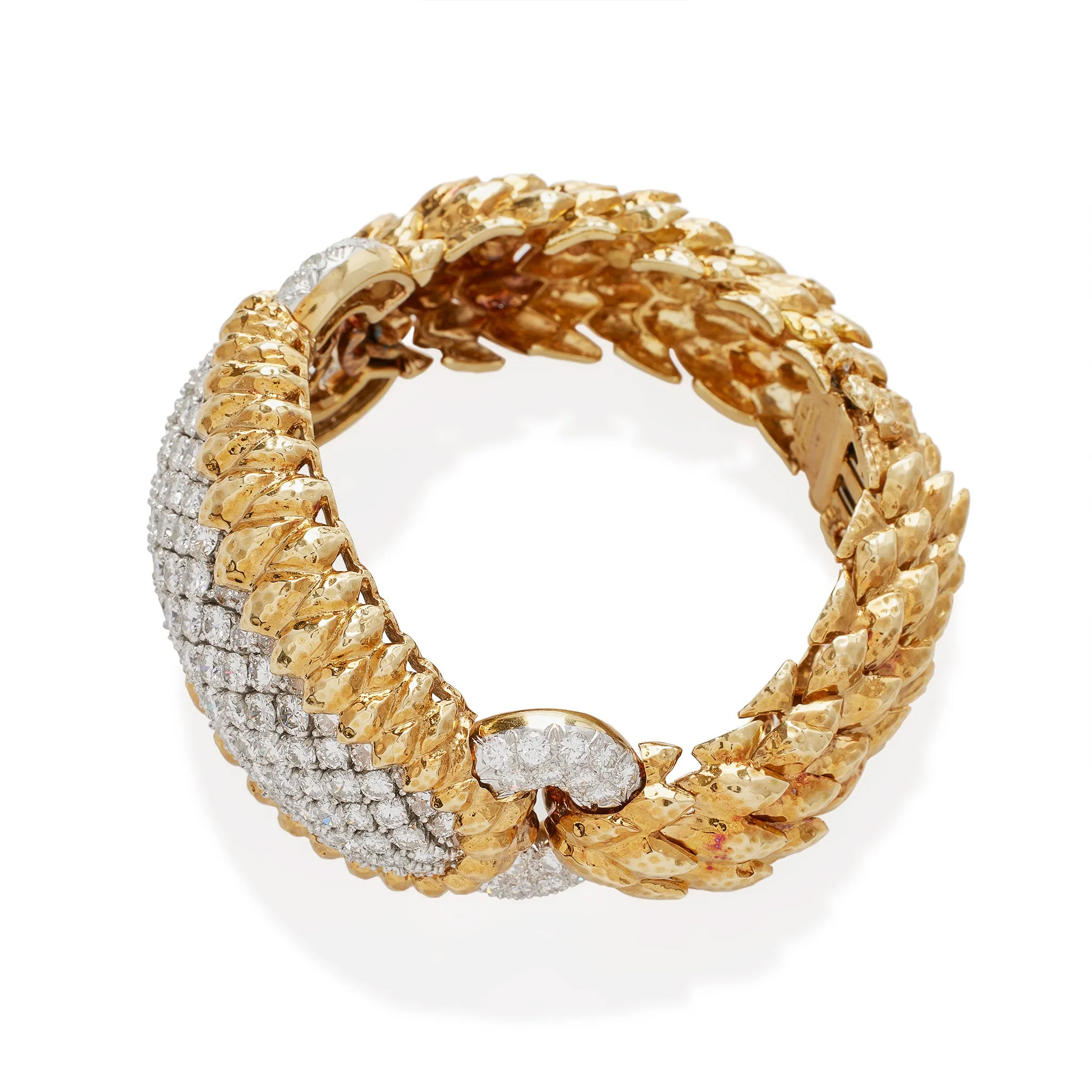 David Webb New York Unique ??Crosshatch?? Diamond Bracelet