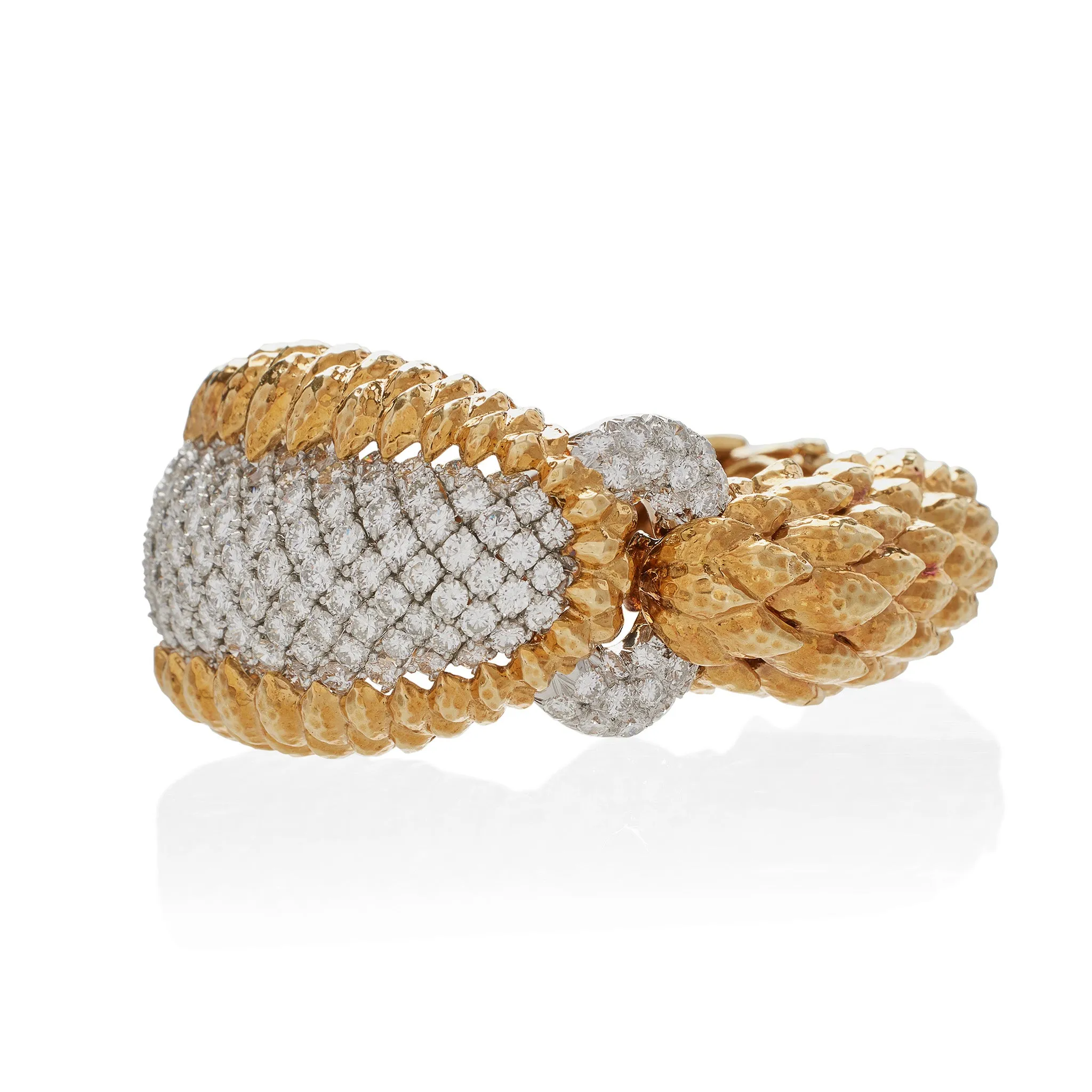 David Webb New York Unique ??Crosshatch?? Diamond Bracelet
