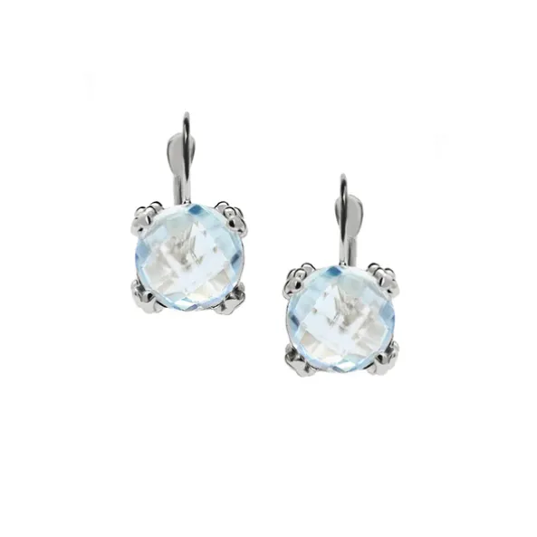 Dewdrop Cluster Earrings - Blue Topaz & Silver