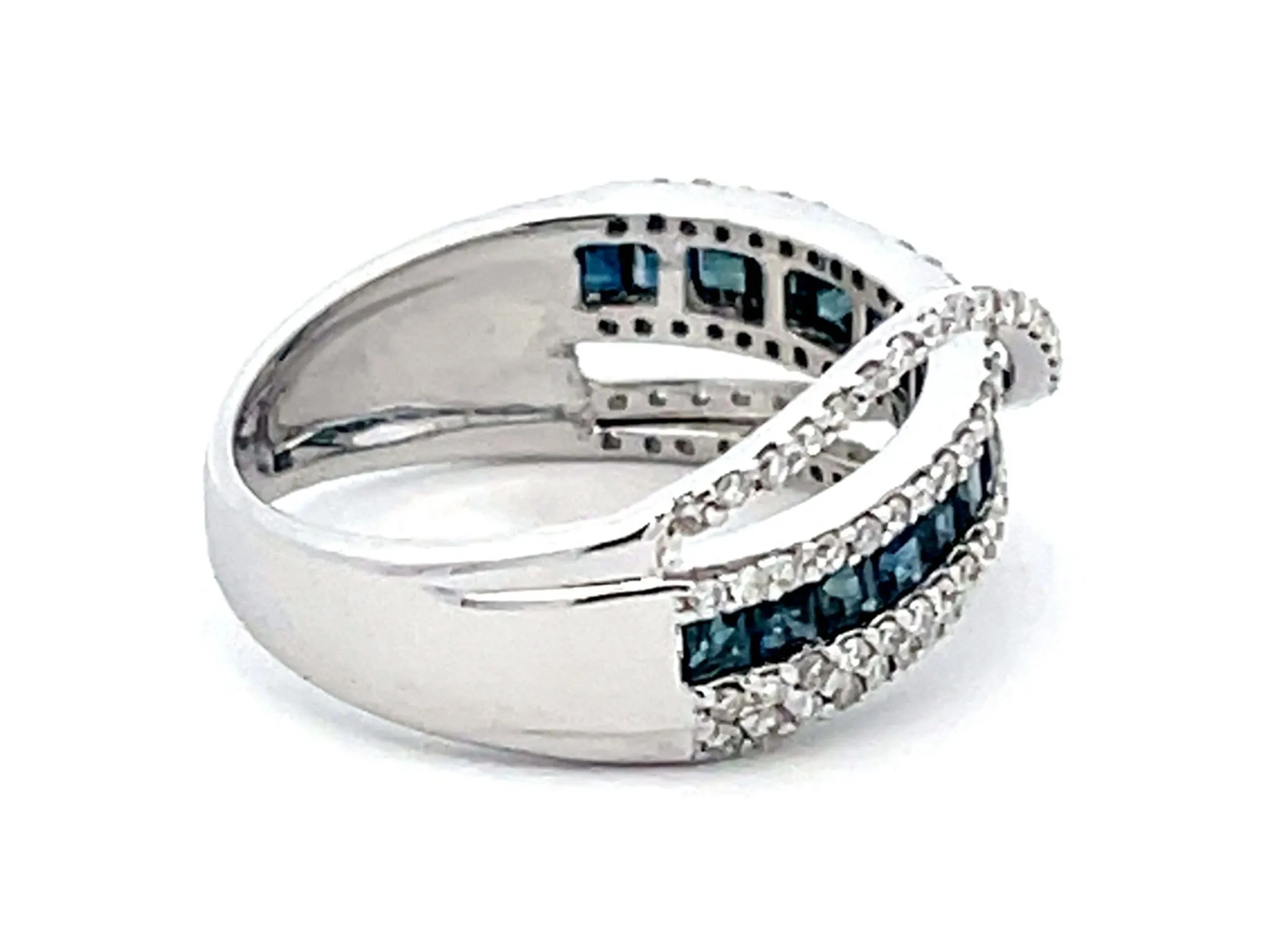 Diamond and Sapphire Ring in 14k White Gold