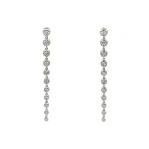 Diamond Bezel Drop Earrings