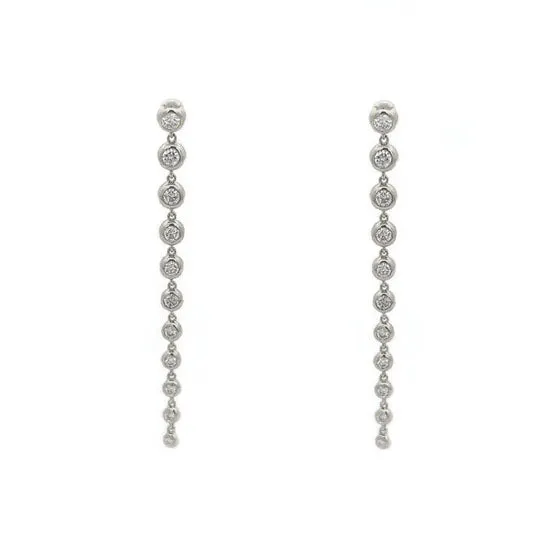 Diamond Bezel Drop Earrings