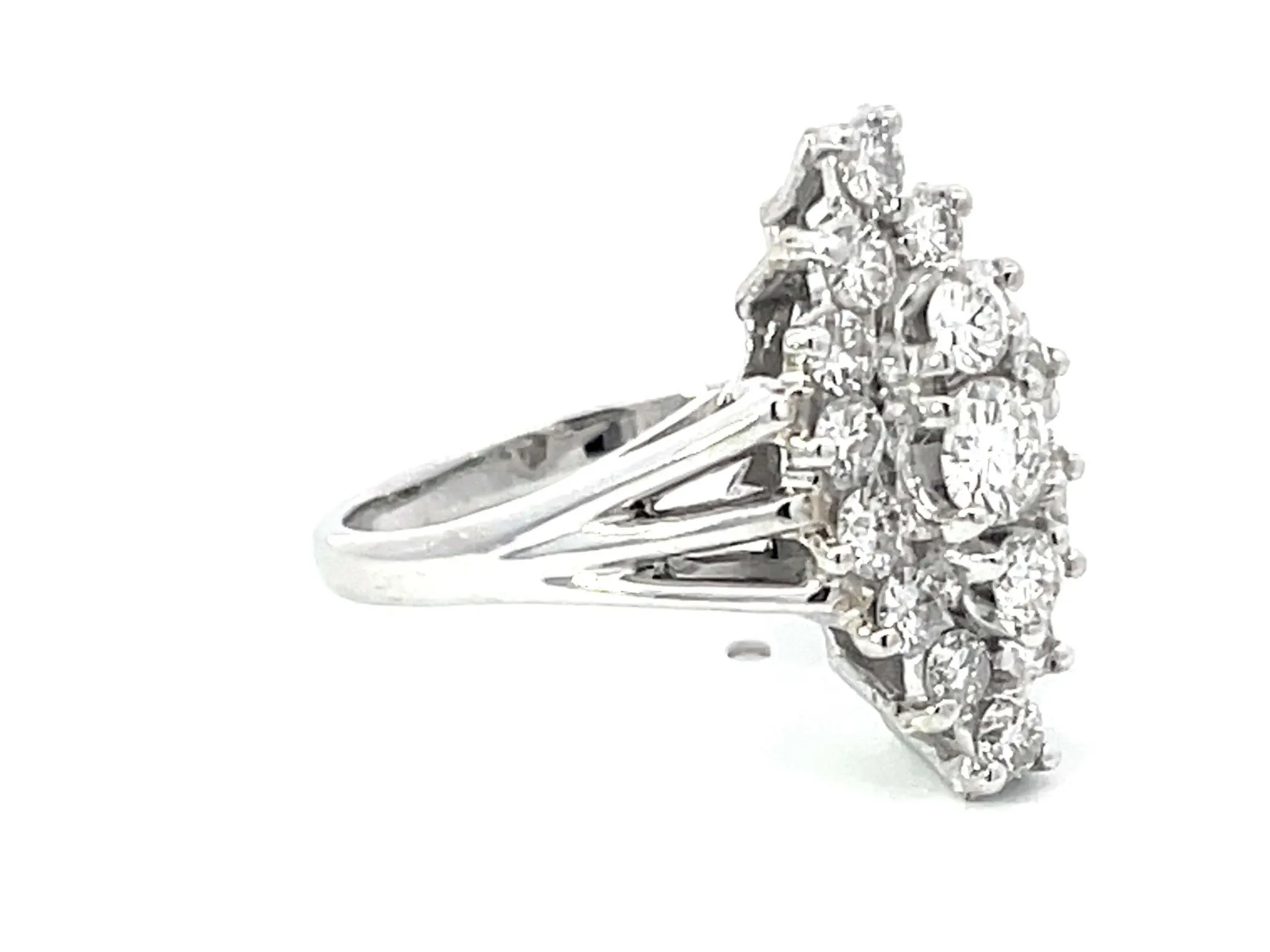 Diamond Cluster Ring in 14k White Gold
