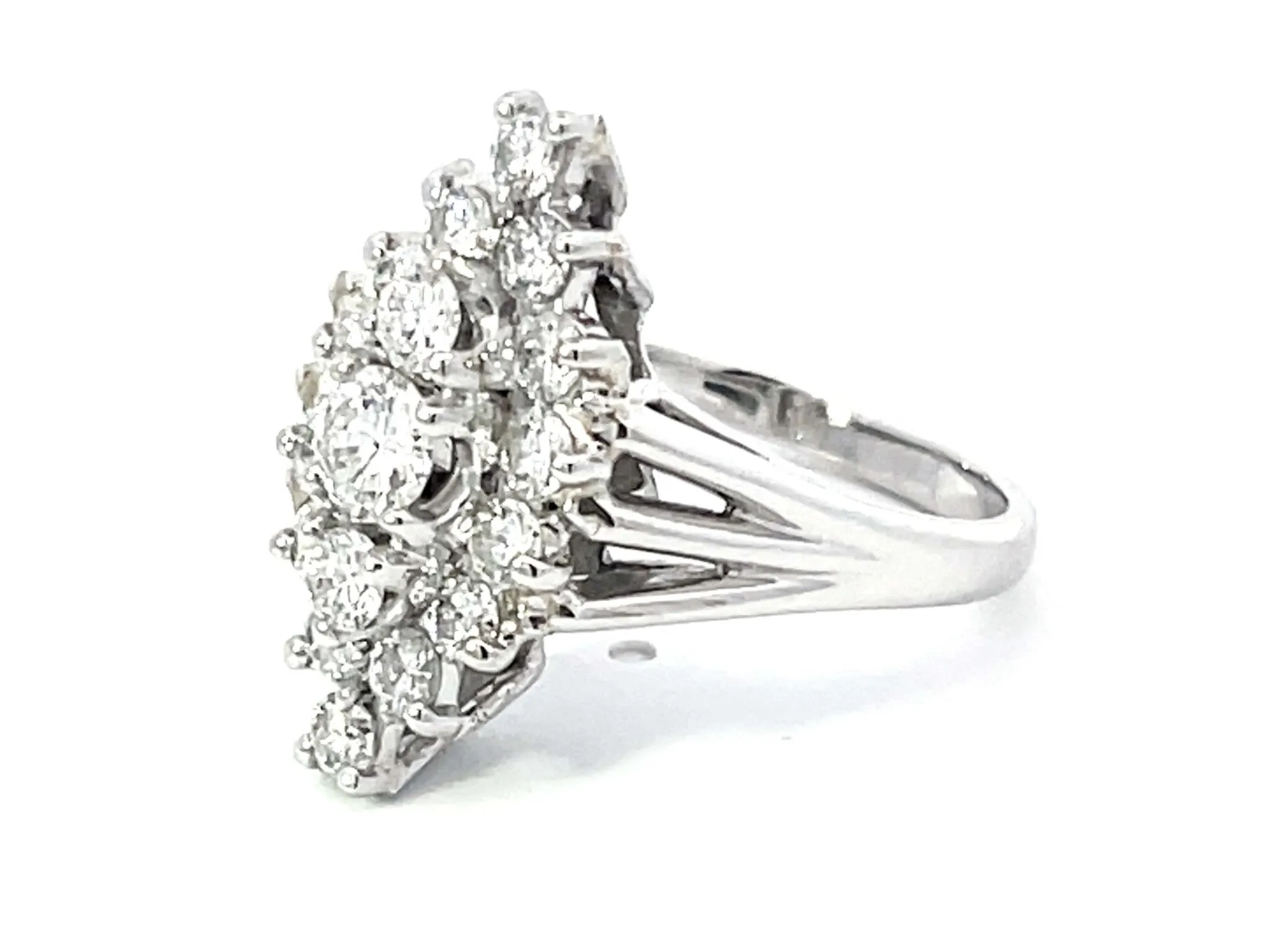 Diamond Cluster Ring in 14k White Gold