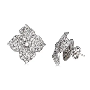Diamond Flower Earrings