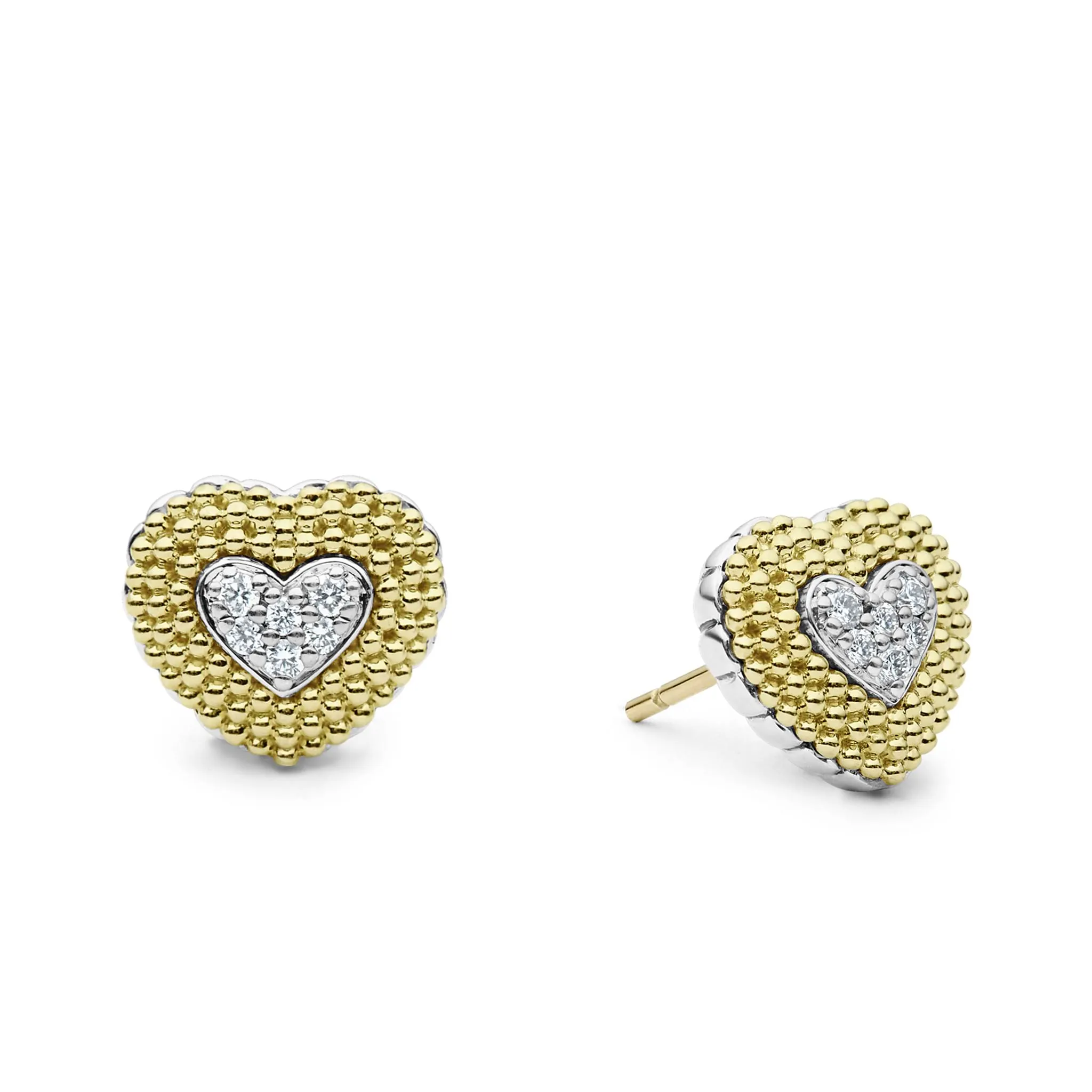 Diamond Heart Stud Earrings