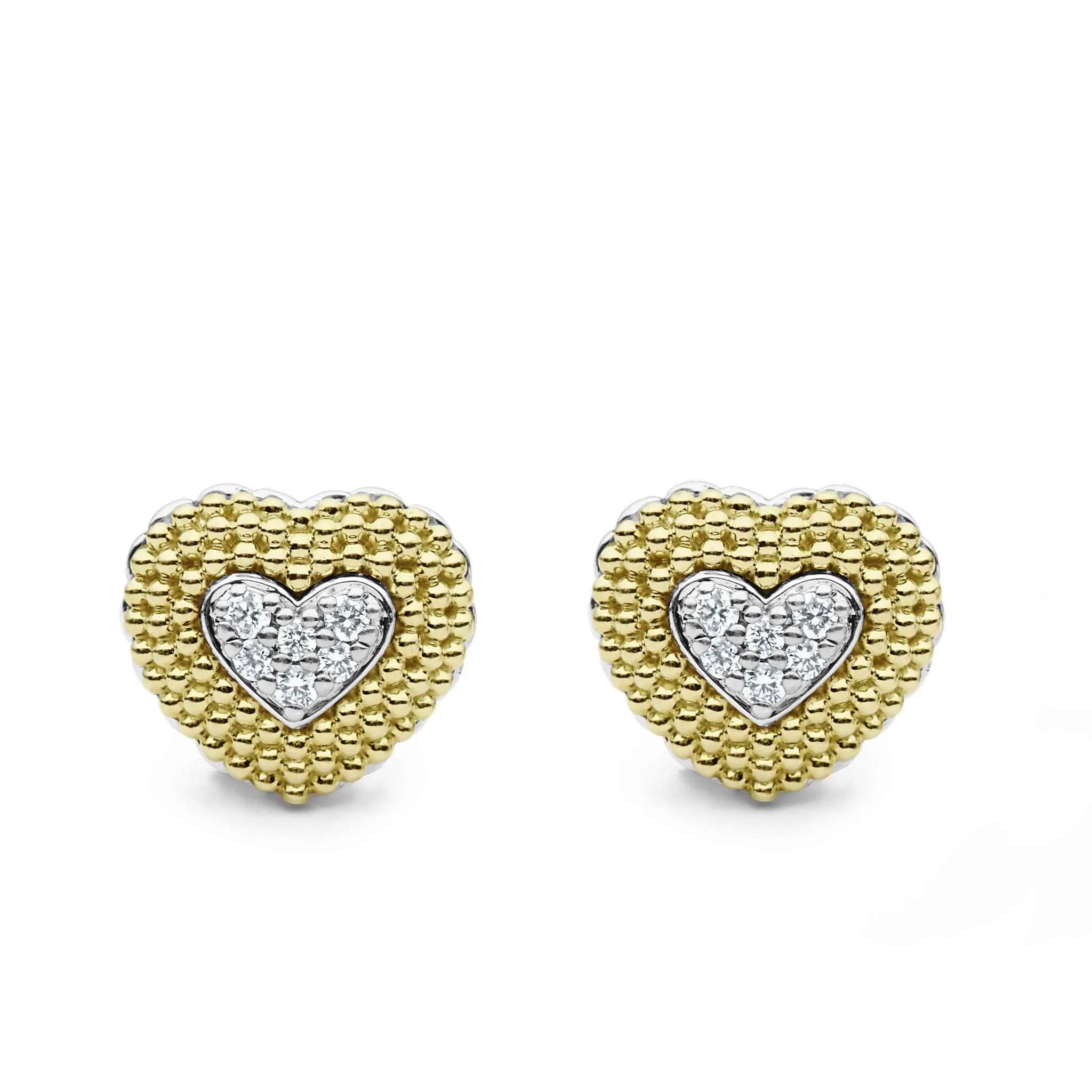 Diamond Heart Stud Earrings