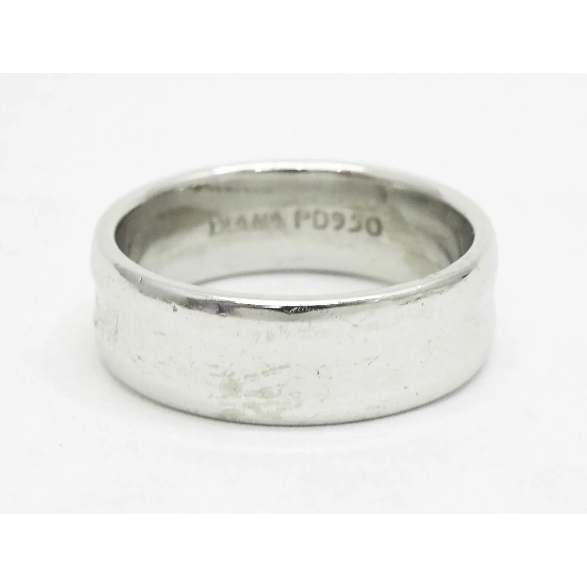 Diana Designer 7mm Wide Wedding Band Ring Palladium Size 8.75