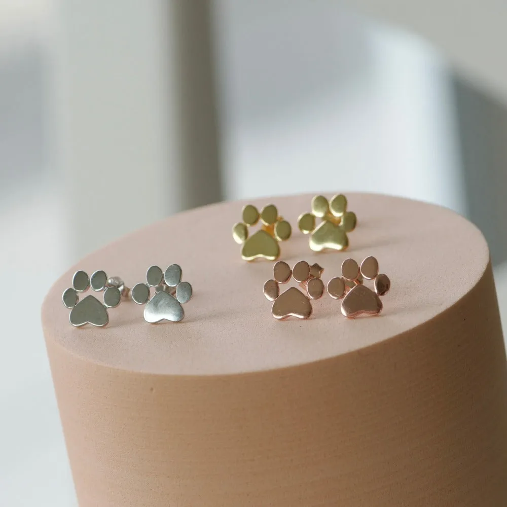Dog Paw Stud Earrings