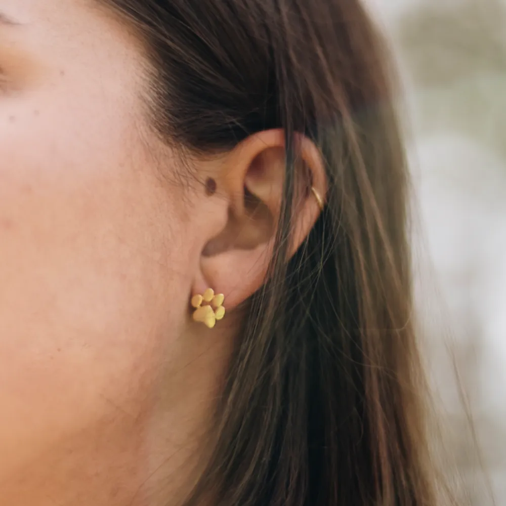 Dog Paw Stud Earrings
