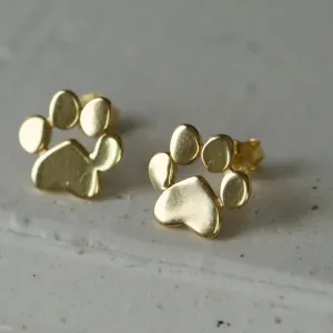 Dog Paw Stud Earrings