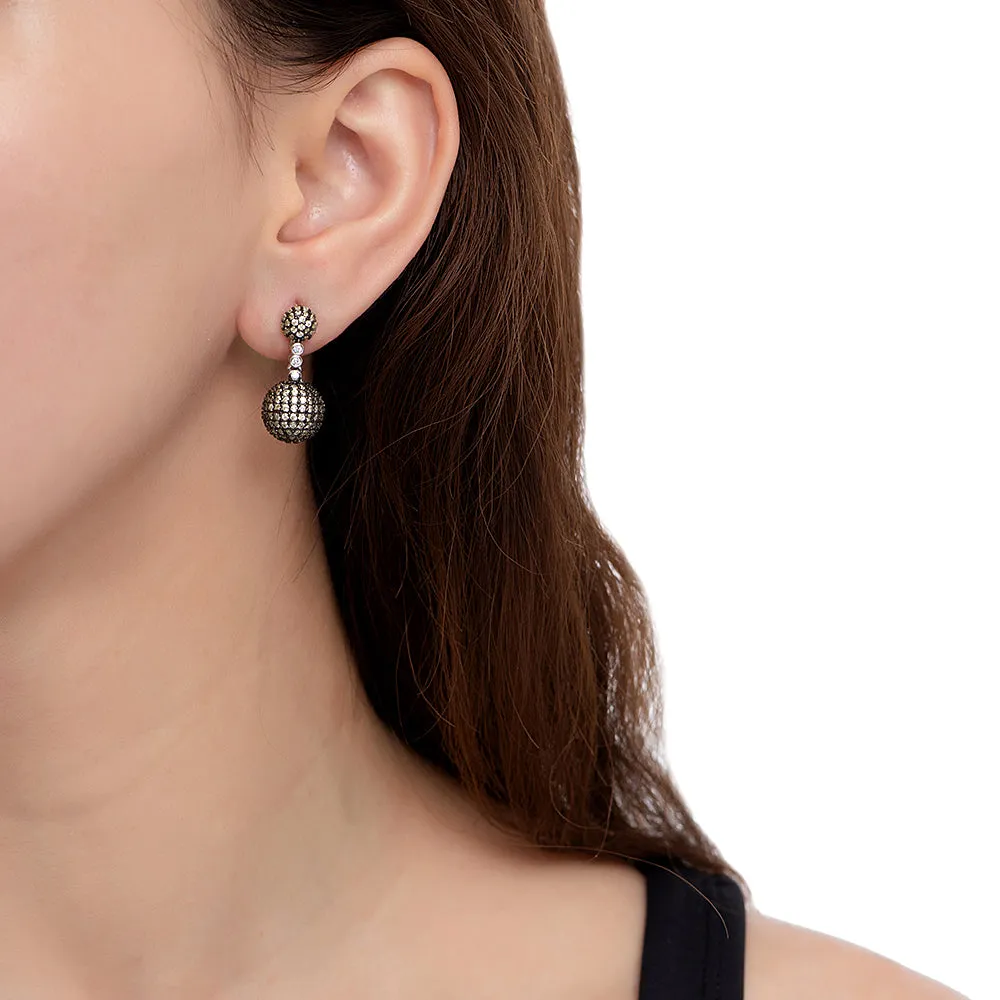 Double Ball Ruby Earrings