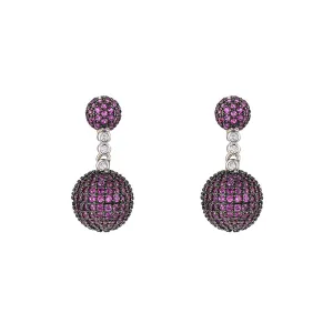 Double Ball Ruby Earrings
