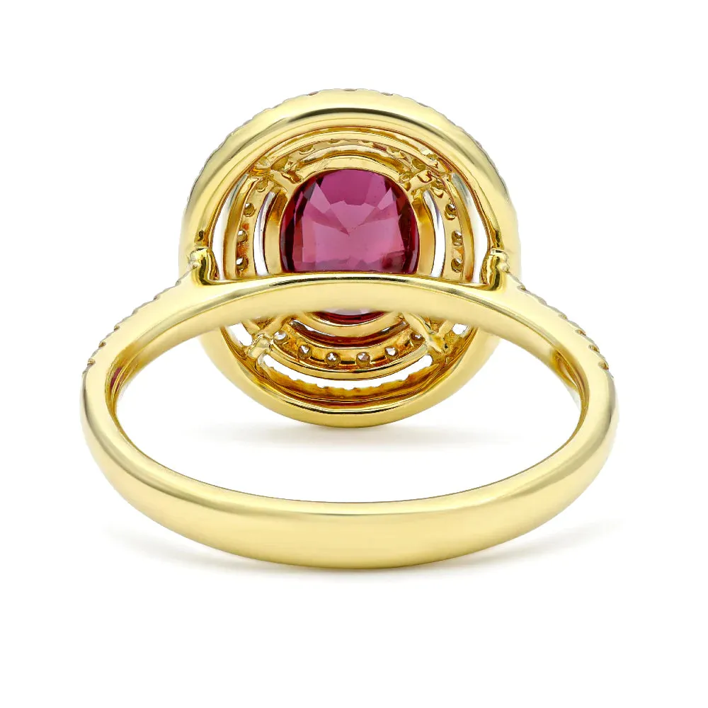 Double Halo Ruby Ring