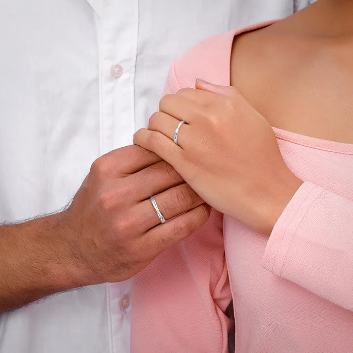 Dual Tone Twin Flame Couple Bands