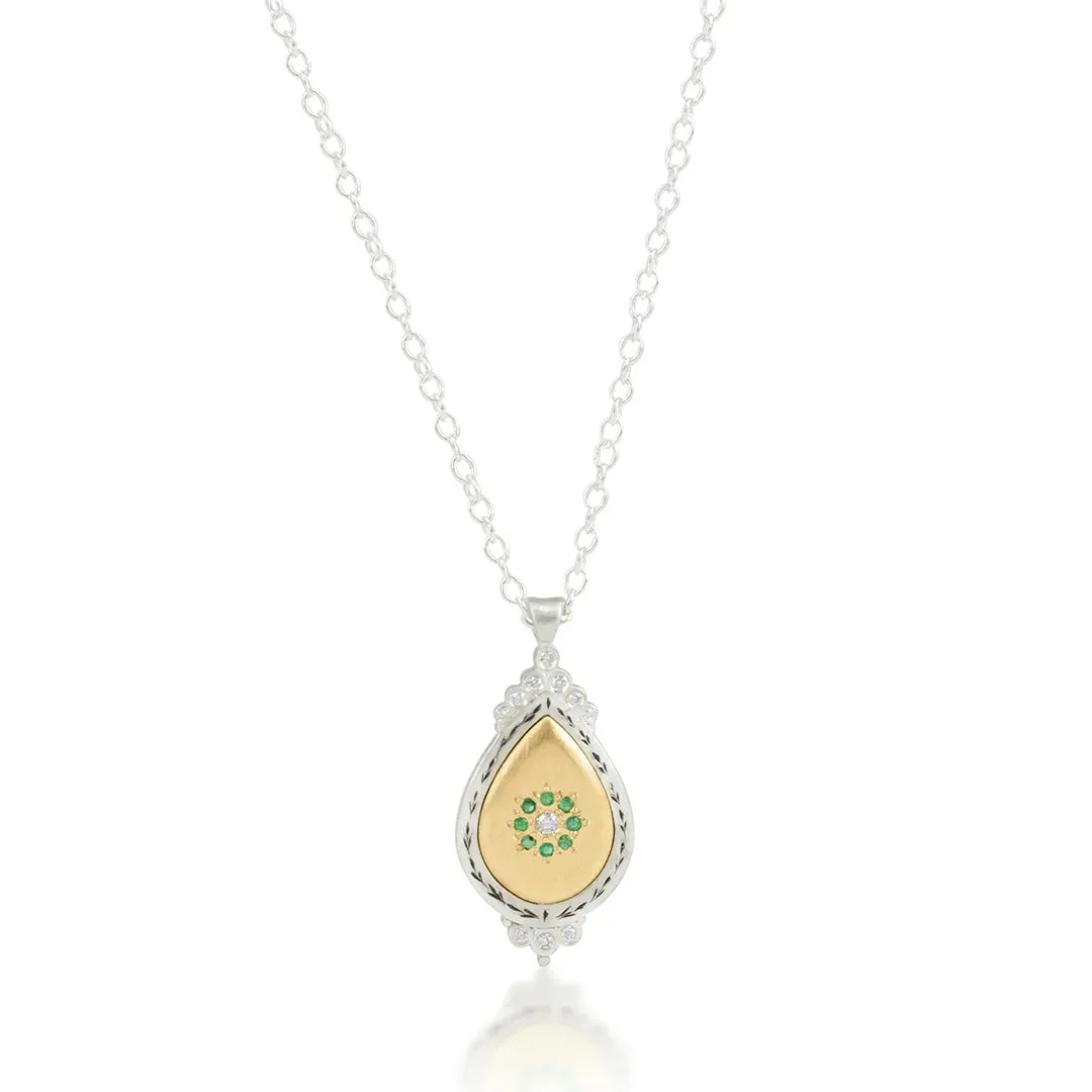 Emerald & Diamond Melody Pendant Necklace