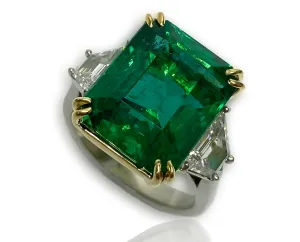Emerald Emeraldcut Ring 11.99 cts