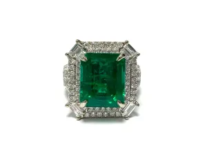 Emerald Emeraldcut Ring 7.60 cts