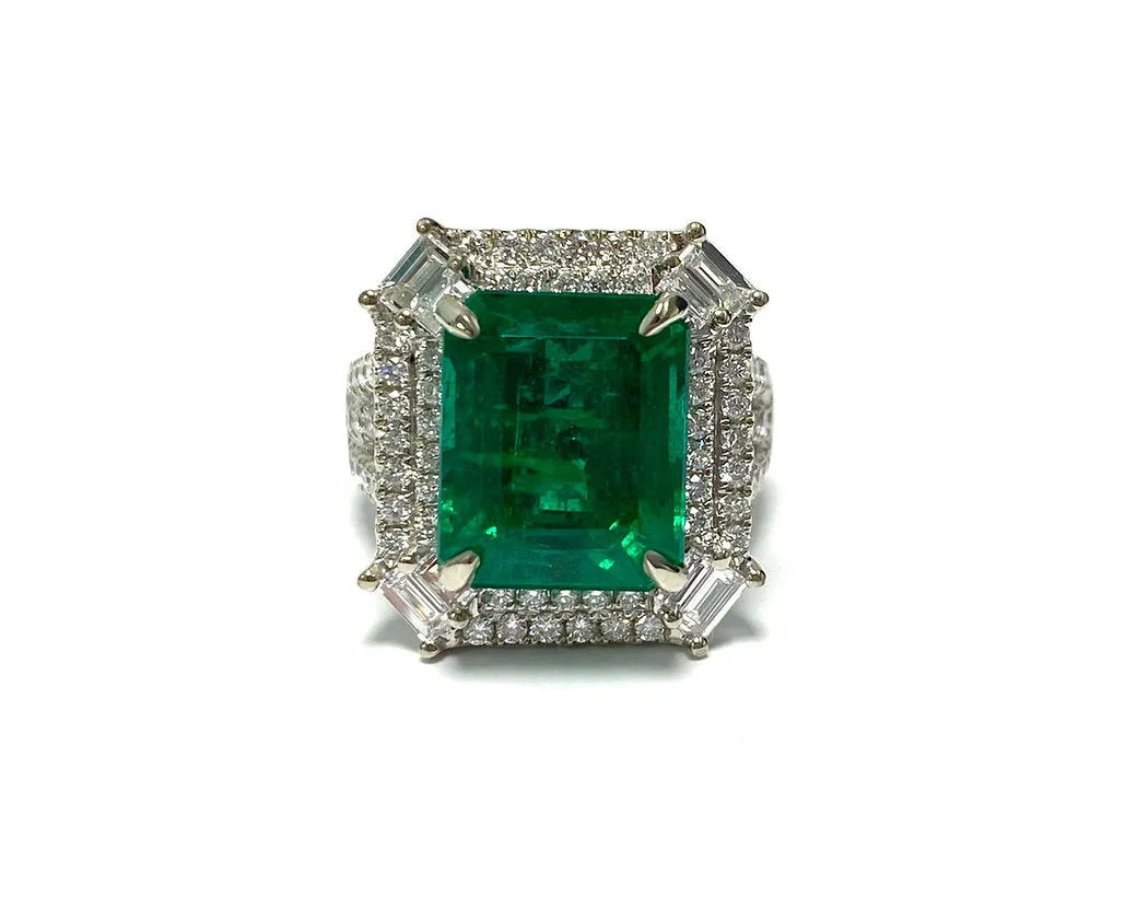 Emerald Emeraldcut Ring 7.60 cts
