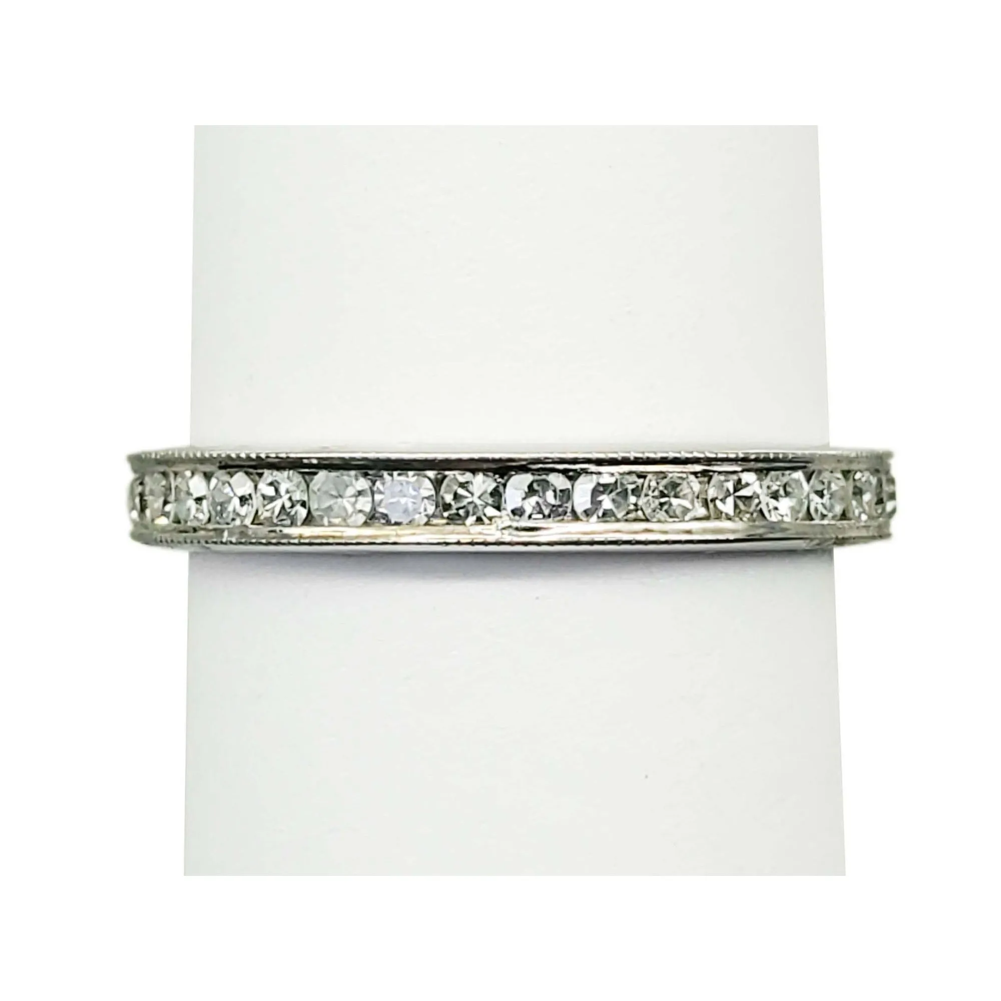 Estate 0.27 ctw Natural Diamond Eternity Band Ring Platinum Size 6