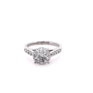 Estate 14 Karat White Gold Diamond Engagement Ring