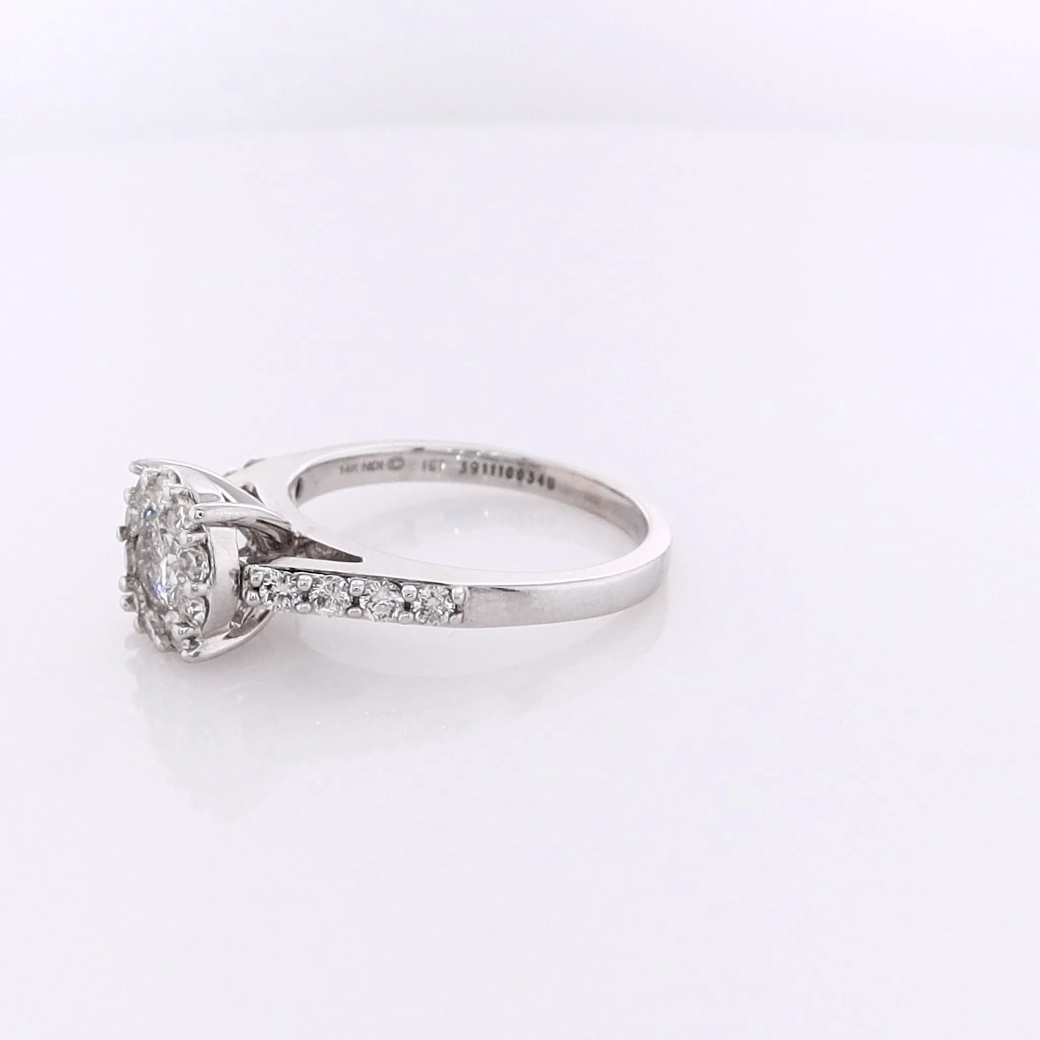Estate 14 Karat White Gold Diamond Engagement Ring