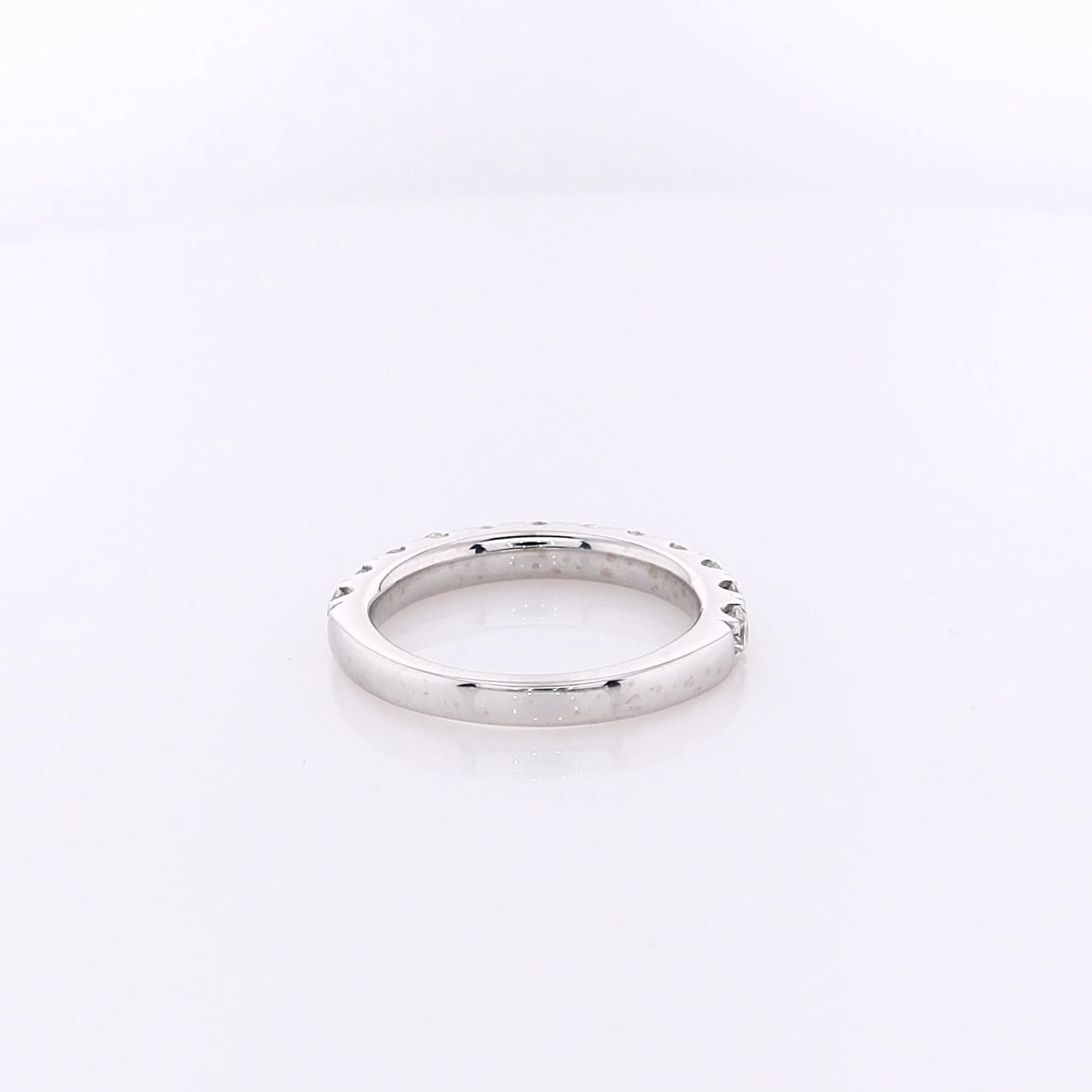 Estate 14 Karat White Gold Micropave Diamond Wedding Band