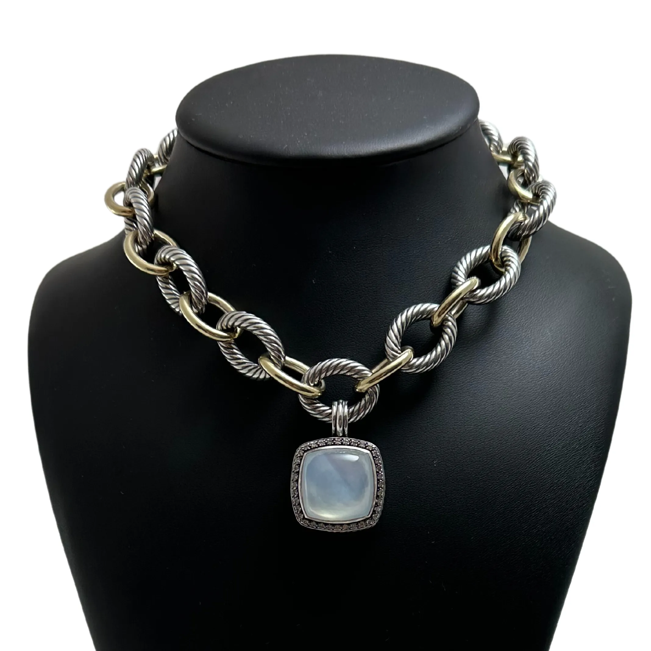 Estate David Yurman Oval Link 18k Gold and Sterling 15 3/4" Necklace