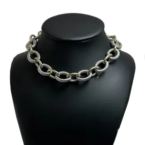 Estate David Yurman Oval Link 18k Gold and Sterling 15 3/4" Necklace