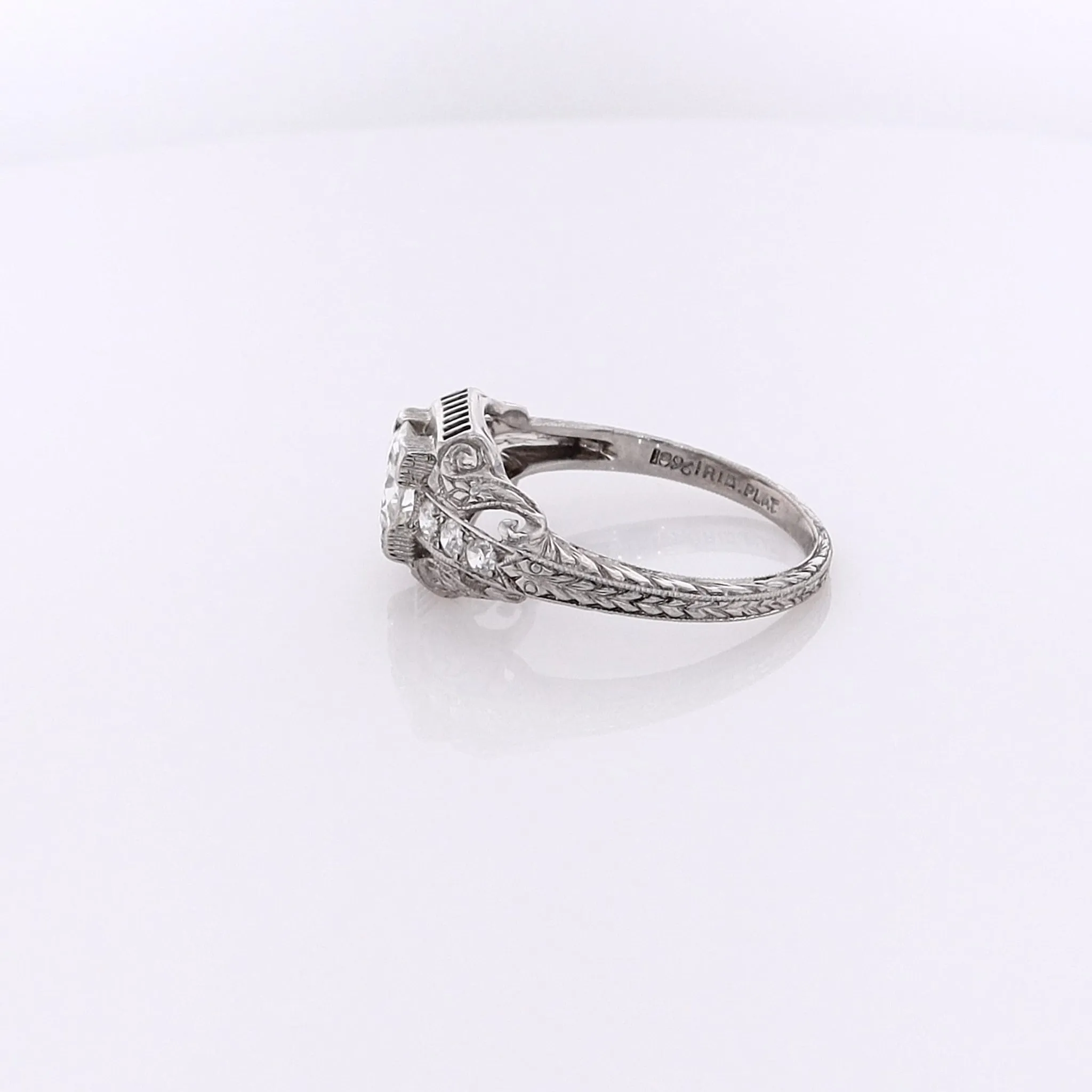 Estate Platinum Brilliant Round Diamond Ring