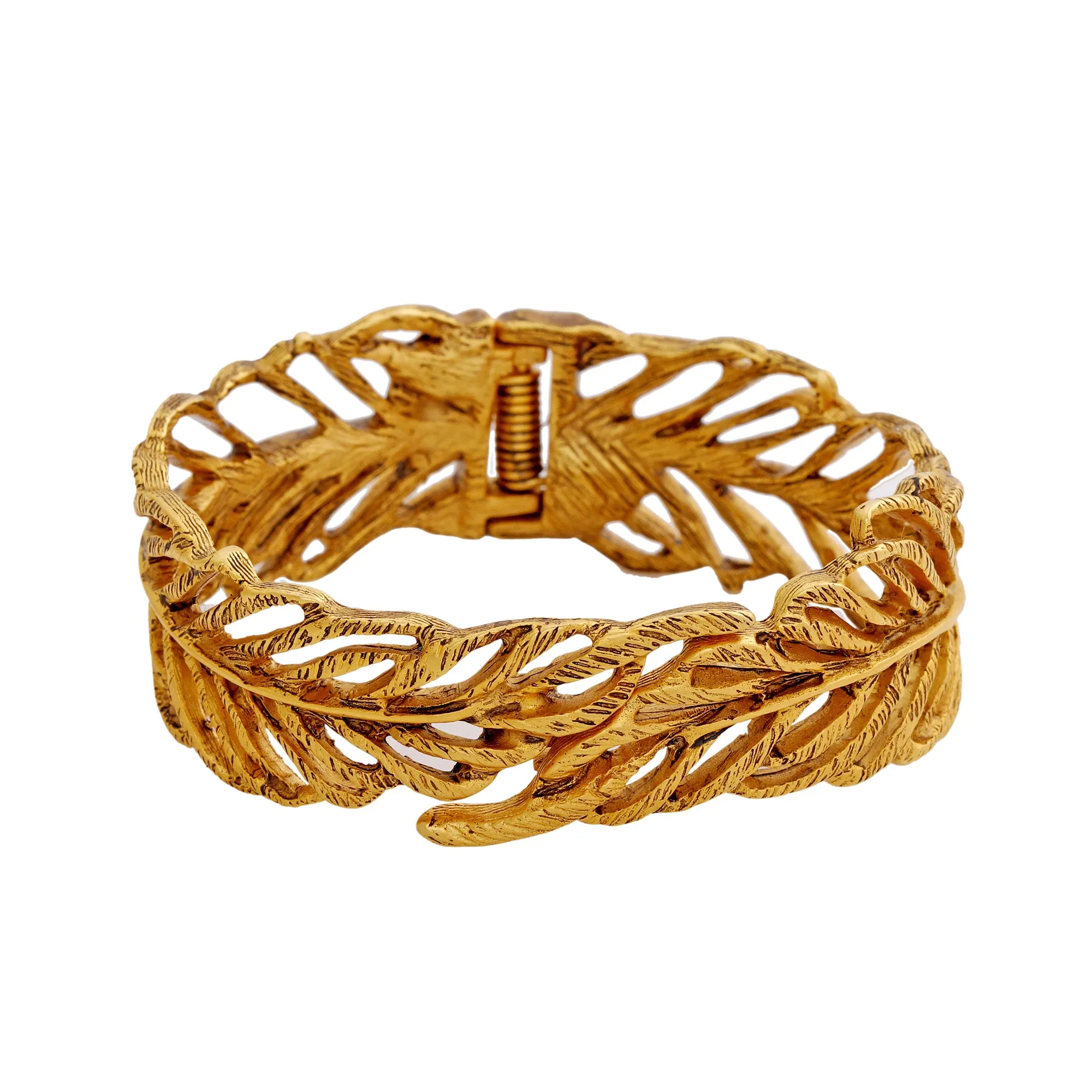 Estele Antique Gold Plated Contemporary Fashion 2:4 Size Bangle Bracelet for Women| Perfect Blend of Modern Style and Grace