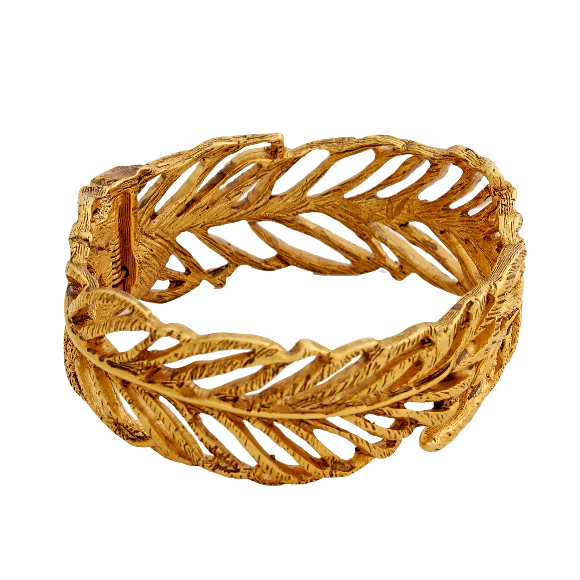 Estele Antique Gold Plated Contemporary Fashion 2:4 Size Bangle Bracelet for Women| Perfect Blend of Modern Style and Grace