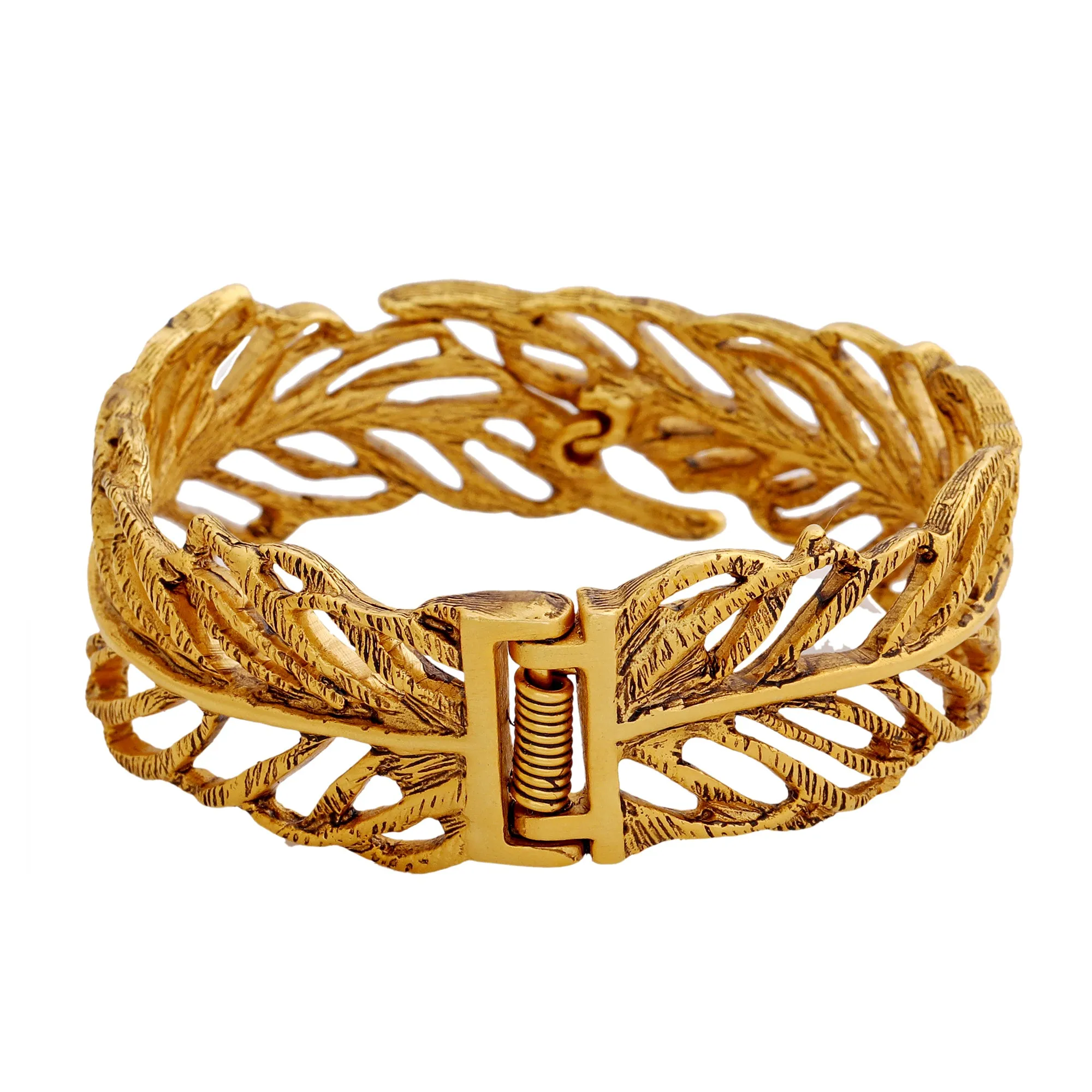 Estele Antique Gold Plated Contemporary Fashion 2:4 Size Bangle Bracelet for Women| Perfect Blend of Modern Style and Grace