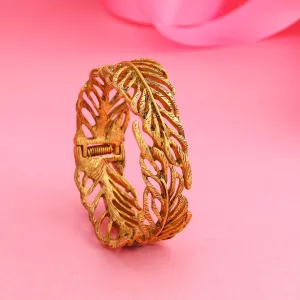 Estele Antique Gold Plated Contemporary Fashion 2:4 Size Bangle Bracelet for Women| Perfect Blend of Modern Style and Grace