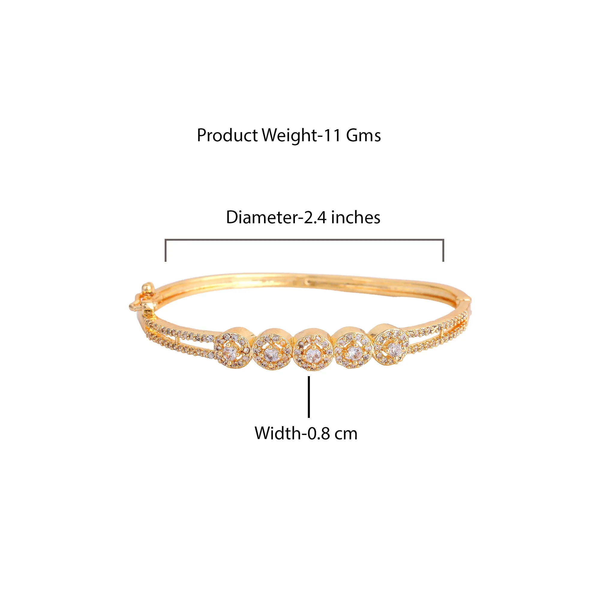 Estele Eternal Radiance: Delicate & Lightweight American Diamond Bracelet with Glossy Gold Plated for Women A Statement of Luxury & Grace