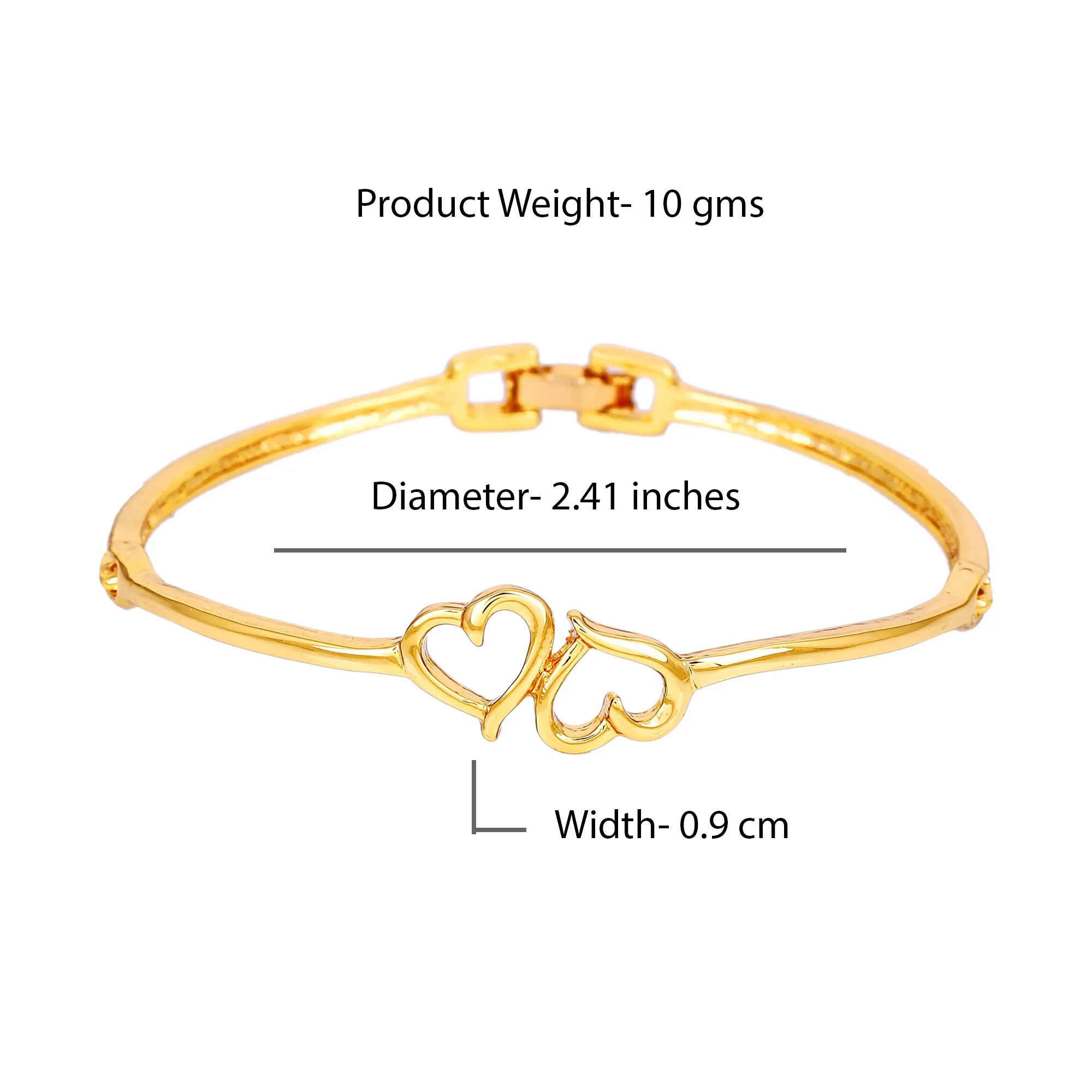 Estele gold plated Heart shape Design Bracelet for women