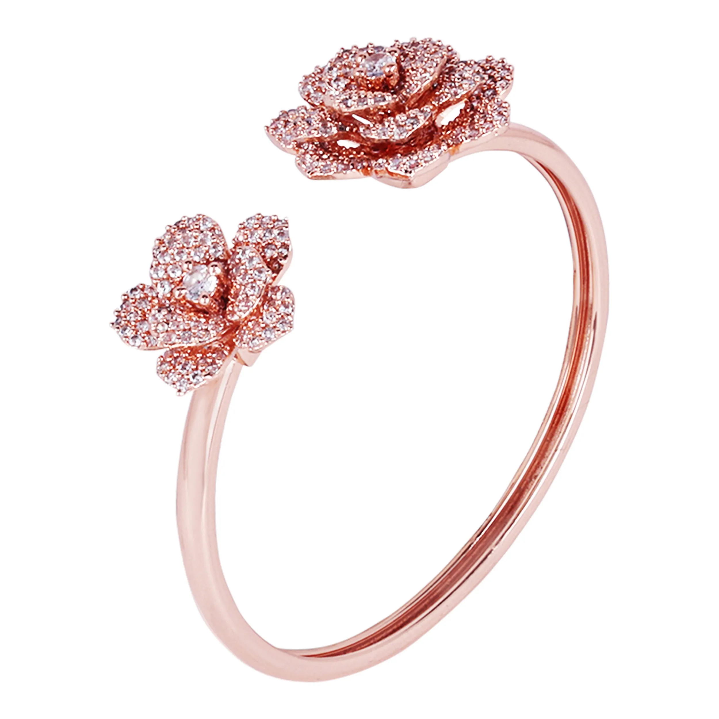 Estele Rose Collectiona??? Exclusive Rose Motif Cuff Bracelet for Women with Premium Rosegold Finish|Adjustable & Comfort Fit for All Wrist Sizes